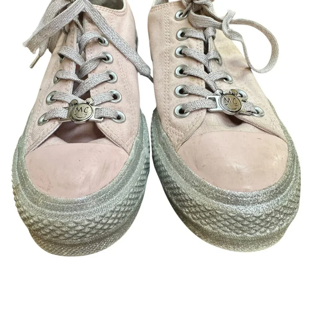Converse Miley Cyrus Chuck Taylor All-Star Pink Glitter Platform Sneakers Size 7 - Picture 3 of 9